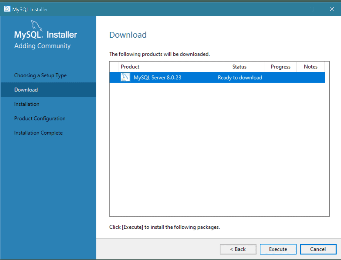 A screenshot shows the MySQL Installer window, with the version number displayed.
